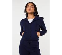 Pink Vanilla Navy Zip Up Cropped Hoodie Navy S