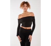 Pink Vanilla Off The Shoulder Lounge Top In Black Black M