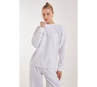 Pink Vanilla Oversized Acid Wash Sweatshirt In Ivory Ivory L