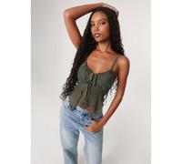 Pink Vanilla Polka Dot Butterfly Cami Top - L - Khaki