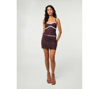 Pink Vanilla Polka Dot Lace Mini Skirt - Brown - L