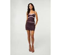 Pink Vanilla Polka Dot Lace Mini Skirt - Brown - M