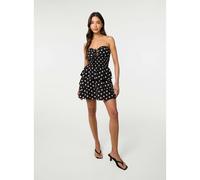 Pink Vanilla Polka Dot Print Bandeau Dress - One Size - Black