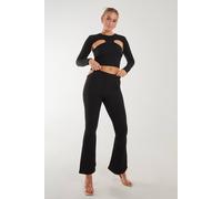 Pink Vanilla Popcorn Cut Out Flares In Black Black L