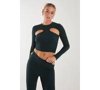 Pink Vanilla Popcorn Scoop Racer Long Sleeve Top In Bottle Green Bottle Green M