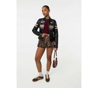 Pink Vanilla Printed Lace Micro Ruffle Shorts - L - Brown