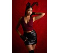 Pink Vanilla Pu Skirt In Black Black 6