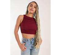 Pink Vanilla Racer Top Plain - L - Wine