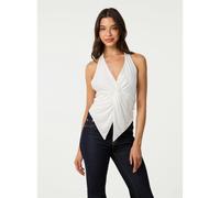 Pink Vanilla Ring Back Slinky Halter Top - S-M - Ivory