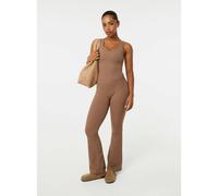 Pink Vanilla Ruched Bum Openback Unitard - S-M - Light Brown