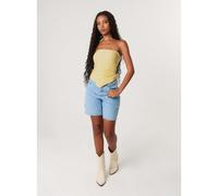 Pink Vanilla Ruched Slinky Bandeau Top - M - Light Yellow