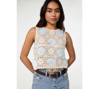 Pink Vanilla Sea Shell Crochet Top - S-M - Stone