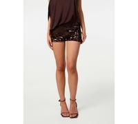 Pink Vanilla Sequin Hot Pants - M - Brown