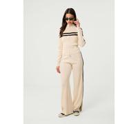 Pink Vanilla Side Stripe Wide Leg Joggers - Stone - M-L - Stone