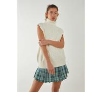 Pink Vanilla Sleeveless Knit Turtleneck - M-L - Ivory