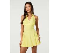 Pink Vanilla Slinky Halter Neck Dress - M - Light Yellow