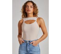 Pink Vanilla Slinky Sleeveless Letterbox Bodysuit In Off White Off White 6