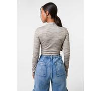 Pink Vanilla Space Dye High Neck Long Sleeves Crop Top - UK 8 - Khaki