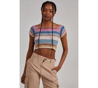 Pink Vanilla Space Dye Lettuce Hem Top Multi M