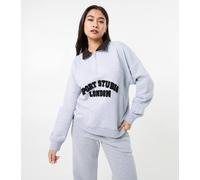 Pink Vanilla Sports Studio Half Zip Sweat In Grey Grey S