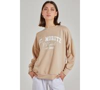 Pink Vanilla St Moritz Varsity Sweatshirt In Stone Stone L