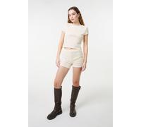 Pink Vanilla Stone Textured Stretch Mini Shorts Stone S