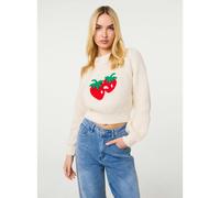 Pink Vanilla Strawberry Knit Jumper - S-M - Ivory