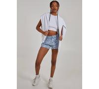 Pink Vanilla Swirl Print Denim Shorts In Blue Blue 8