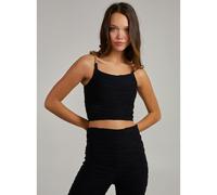 Pink Vanilla Swirl Rib Gold Chain Top - L - Black