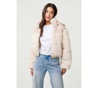 Pink Vanilla Teddy Coat with Hood - L - Cream