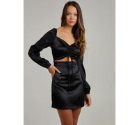 Pink Vanilla Tie Front Bodycon Dress - UK 6 - Black