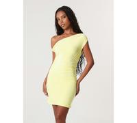 Pink Vanilla Twist Shoulder Mini Dress - L - Light Yellow