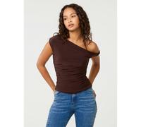Pink Vanilla Twist Shoulder Top - S - Brown