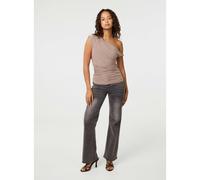 Pink Vanilla Twist Shoulder Top - S - Light Brown