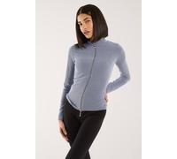 Pink Vanilla Two Tone Rib Double Zip Top In Blue Blue M