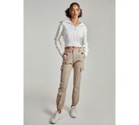 Pink Vanilla Utility Stretch Cargo Trousers - UK 8 - Stone