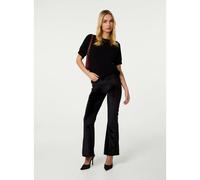 Pink Vanilla Velvet Flare Trousers - M - Black