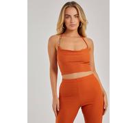 Pink Vanilla Waffle Chain Gold Top In Brown Brown M