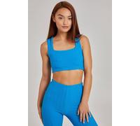 Pink Vanilla Waffle Texture Crop Top In Blue Blue 14