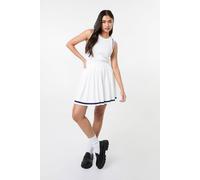 Pink Vanilla White Pleated Mini Skirt With Contrast Binding White M/L