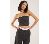 Pink Vanilla Women's Bandeau Crop Top in Charcoal | Size: Medium Pink Vanilla Charcoal M