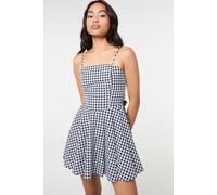 Pink Vanilla Women's Black Bow Back Gingham Mini Dress | Size: 8 Pink Vanilla Black 8