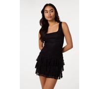 Pink Vanilla Women's Black Lace Square Neck Dress | Size: Large Pink Vanilla Black L
