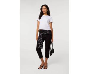 Pink Vanilla Women's Black Mesh Polka Dot Tie Capri Trousers | Size: S/M Pink Vanilla Black S/M