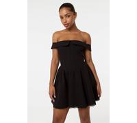 Pink Vanilla Women's Black Off-The Shoulder Mini Dress With Boning | Size: 12 Pink Vanilla Black 12