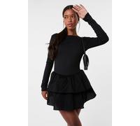 Pink Vanilla Women's Black Rib Dress With RaRa Skirt | Size: S/M Pink Vanilla Black S/M