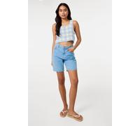 Pink Vanilla Women's Blue Daisy Crochet Crop Top | Size: Medium/Large Pink Vanilla Blue M/L