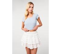 Pink Vanilla Women's Blue Ditsy Print T-Shirt | Size: S/M Pink Vanilla Blue S/M