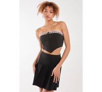 Pink Vanilla Women's Bow Detail Corset Top in Black | Size: Medium Pink Vanilla Black M