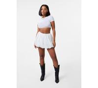 Pink Vanilla Women's Broderie Puffball Mini Skirt in Ivory | Size: S/M Pink Vanilla Ivory S/M